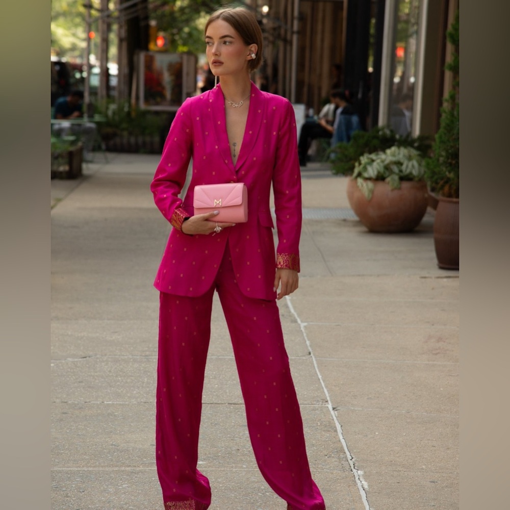 NWT 🩷 Rani Pink Trouser Indo Western L
